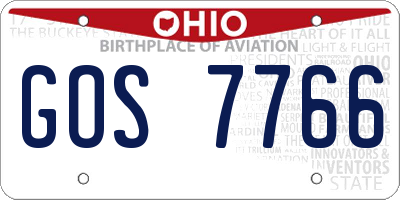 OH license plate GOS7766