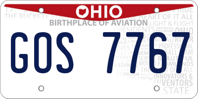 OH license plate GOS7767