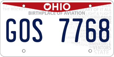 OH license plate GOS7768