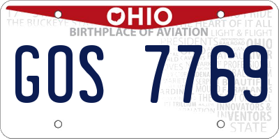 OH license plate GOS7769