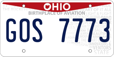 OH license plate GOS7773