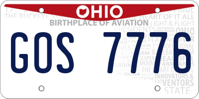 OH license plate GOS7776