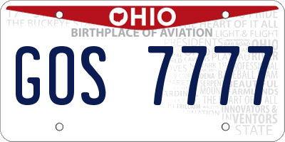 OH license plate GOS7777