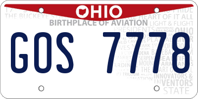 OH license plate GOS7778