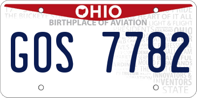 OH license plate GOS7782