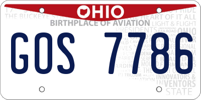 OH license plate GOS7786