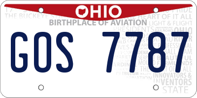 OH license plate GOS7787