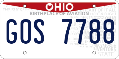 OH license plate GOS7788