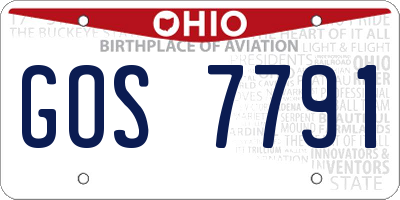 OH license plate GOS7791