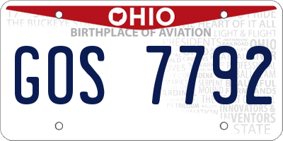 OH license plate GOS7792