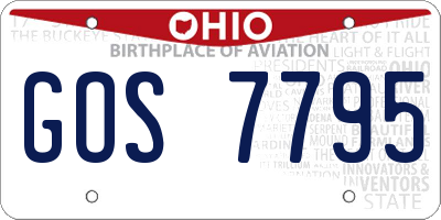OH license plate GOS7795