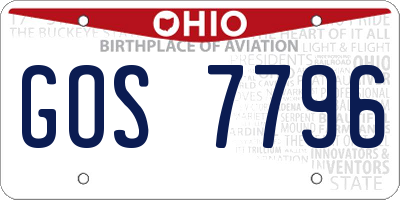 OH license plate GOS7796