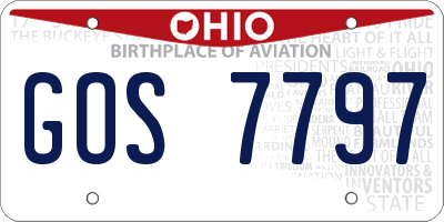OH license plate GOS7797