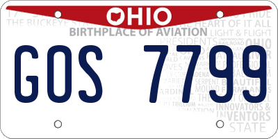 OH license plate GOS7799