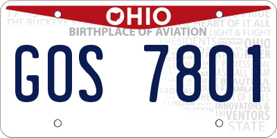 OH license plate GOS7801