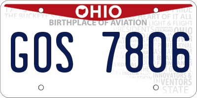 OH license plate GOS7806