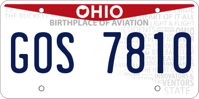 OH license plate GOS7810