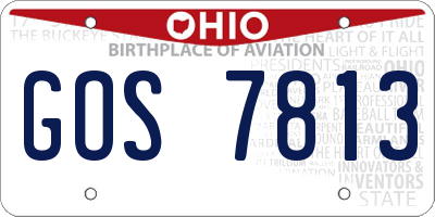 OH license plate GOS7813