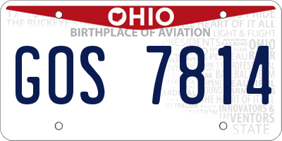 OH license plate GOS7814