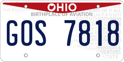 OH license plate GOS7818