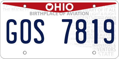 OH license plate GOS7819