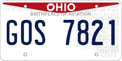 OH license plate GOS7821