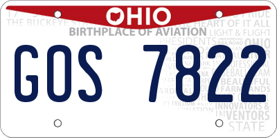 OH license plate GOS7822