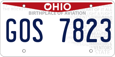 OH license plate GOS7823
