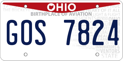 OH license plate GOS7824