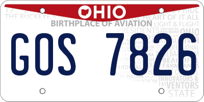 OH license plate GOS7826