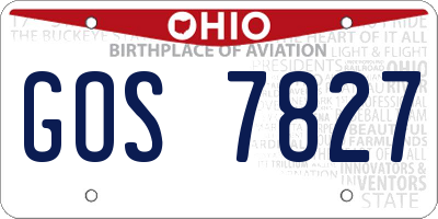 OH license plate GOS7827