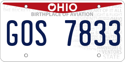 OH license plate GOS7833