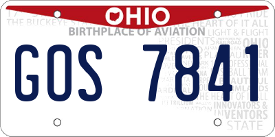 OH license plate GOS7841