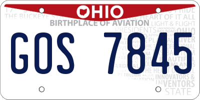 OH license plate GOS7845