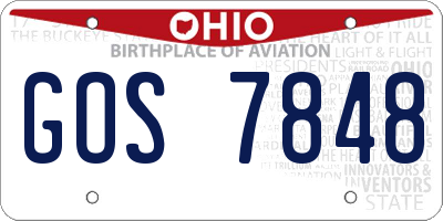 OH license plate GOS7848