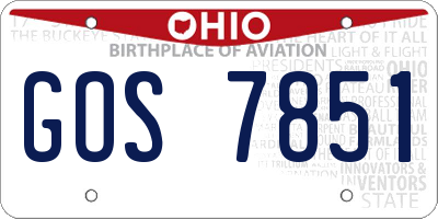 OH license plate GOS7851