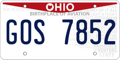 OH license plate GOS7852