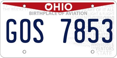 OH license plate GOS7853