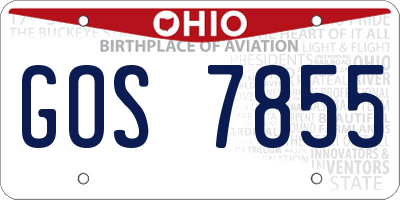 OH license plate GOS7855