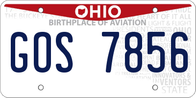 OH license plate GOS7856