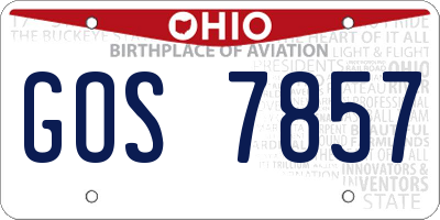 OH license plate GOS7857