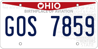 OH license plate GOS7859