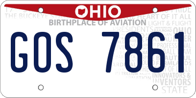 OH license plate GOS7861