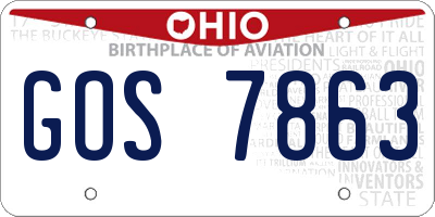 OH license plate GOS7863