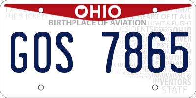 OH license plate GOS7865