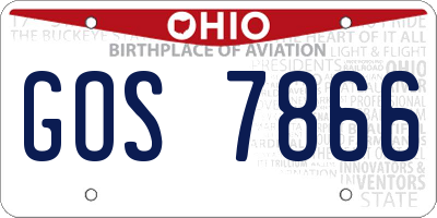 OH license plate GOS7866