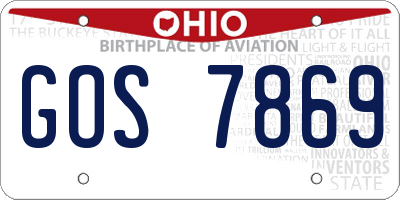 OH license plate GOS7869