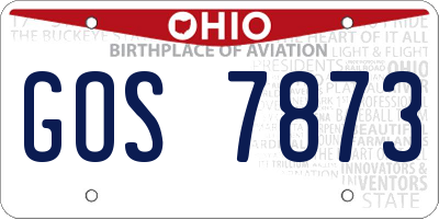 OH license plate GOS7873