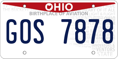 OH license plate GOS7878