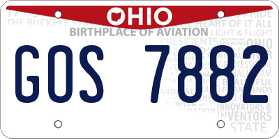 OH license plate GOS7882